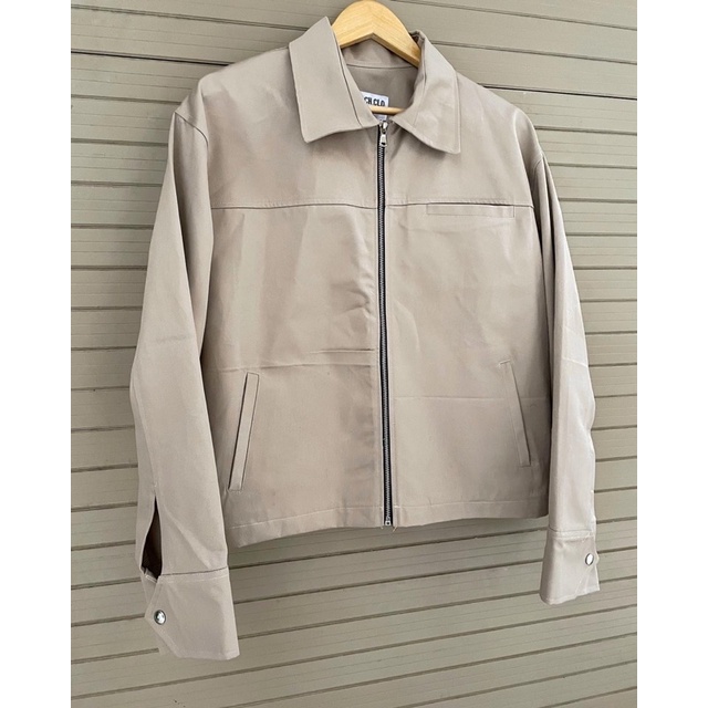 Áo khoác Kaki jacket dáng boxy 4 màu đỏ kem xám đen