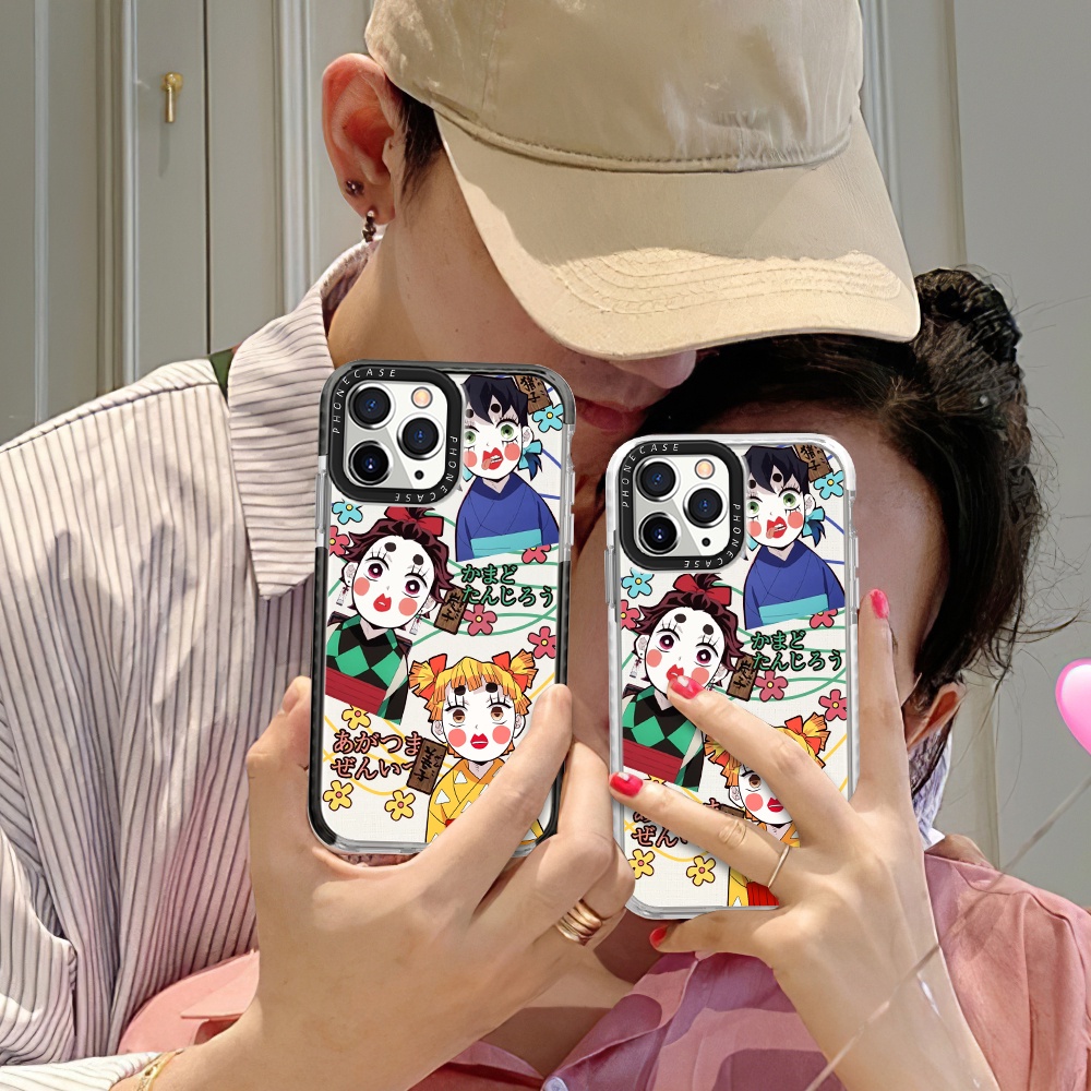 Ốp Điện Thoại Silicon Dày Mềm Hình Demon Slayer Nhiều Màu Cho iPhone 14 Pro Max 13Pro 12 11