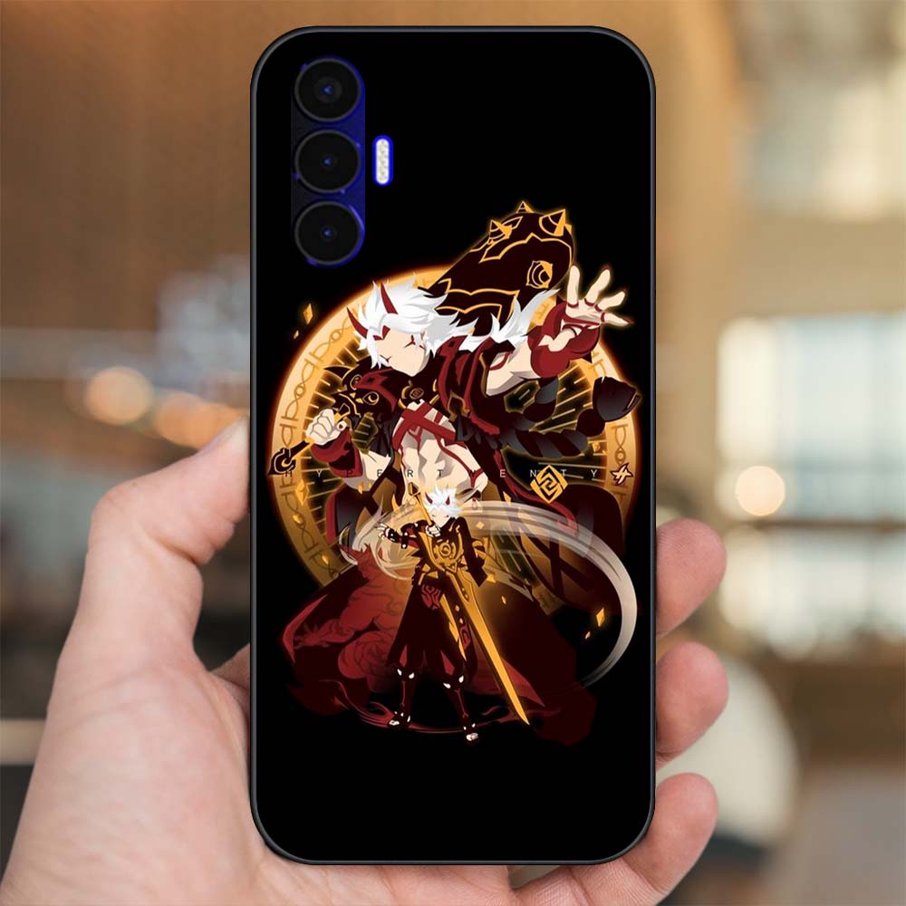 Ốp lưng Tecno Pop 5 viền đen in hình Arataki Itto Genshin Impact