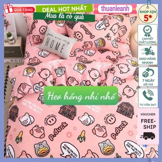 Ga·trải giường và 2 vỏ gối cotton Poly bộ ga trải giường drap chun nhiều mẫu, đủ kích thước 1m6,1m8,2m