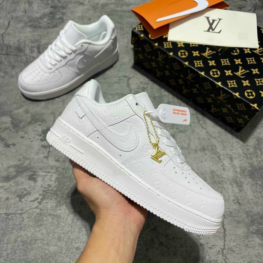Giày AF1 LV Trắng full hoa văn cao cấp