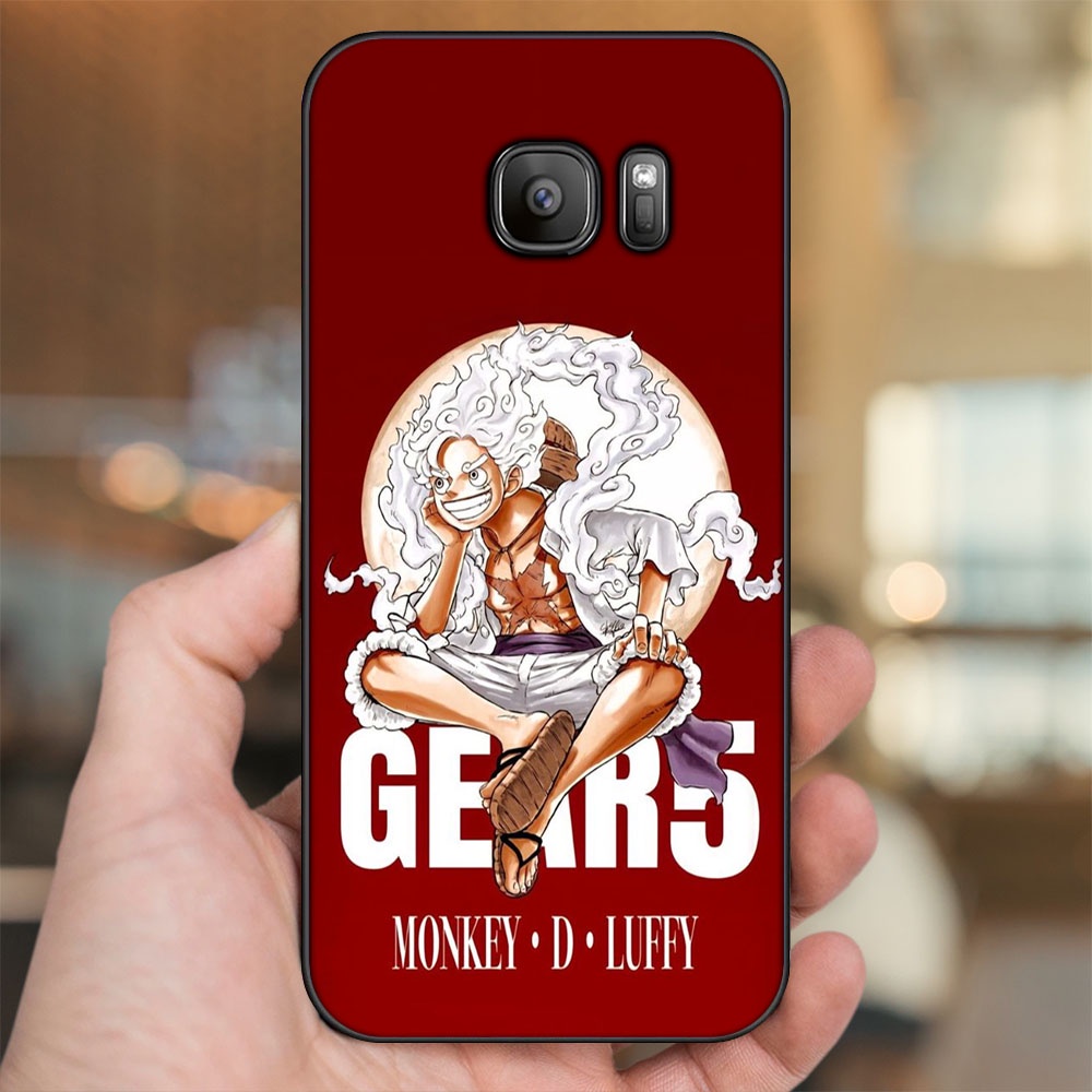 Ốp lưng Samsung S6, S6 Edge, S6 Edge Plus, S7, S7 Edge viền đen in hình Luffy Gear 5 Nika One Piece Đảo Hải Tặc