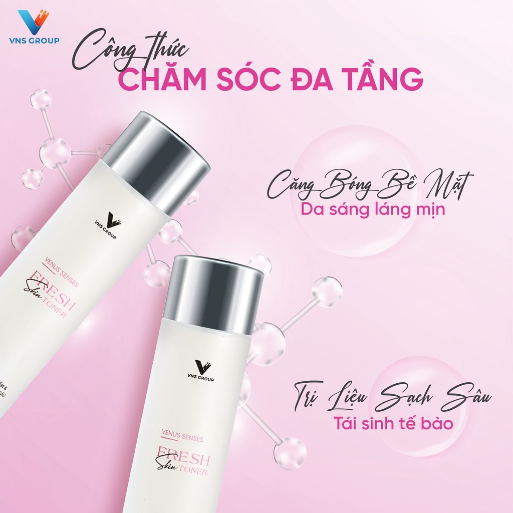 Nước cân bằng da BHA Fresh Skin Toner VNS Group dưỡng da sáng và đều màu 150ml