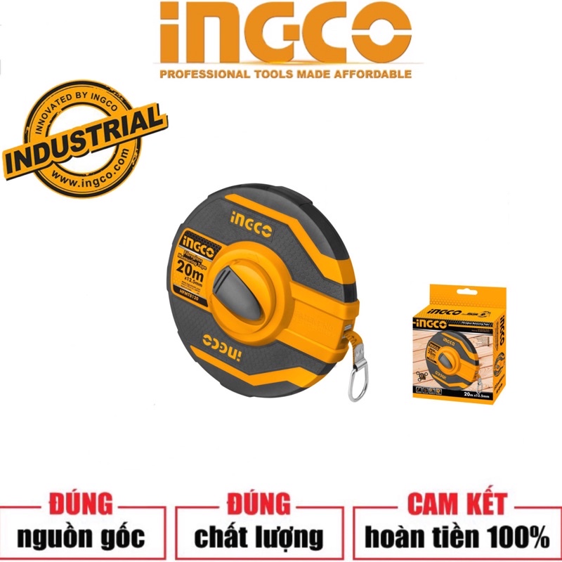 ĐỒ NGHỀ INGCO Thước dây sợi thủy tinh 20Mx12.5MM HFMT8120 / 30Mx12.5MM HFMT8130 (Cam kết Chính Hãng 100%)