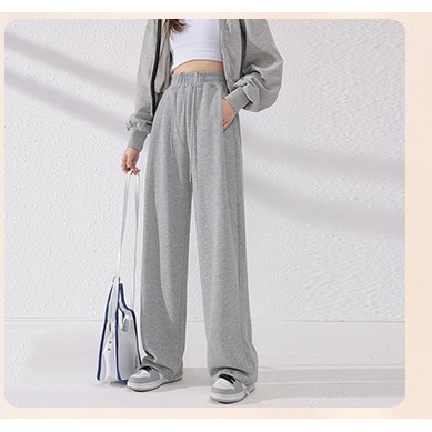 Quần nhung dài Ống rộng nữ Dây rút Lưng cao Hack dáng Hàn Quốc Quần nhung Be Cạp cao Ống rộng Thời trang Tôn dáng