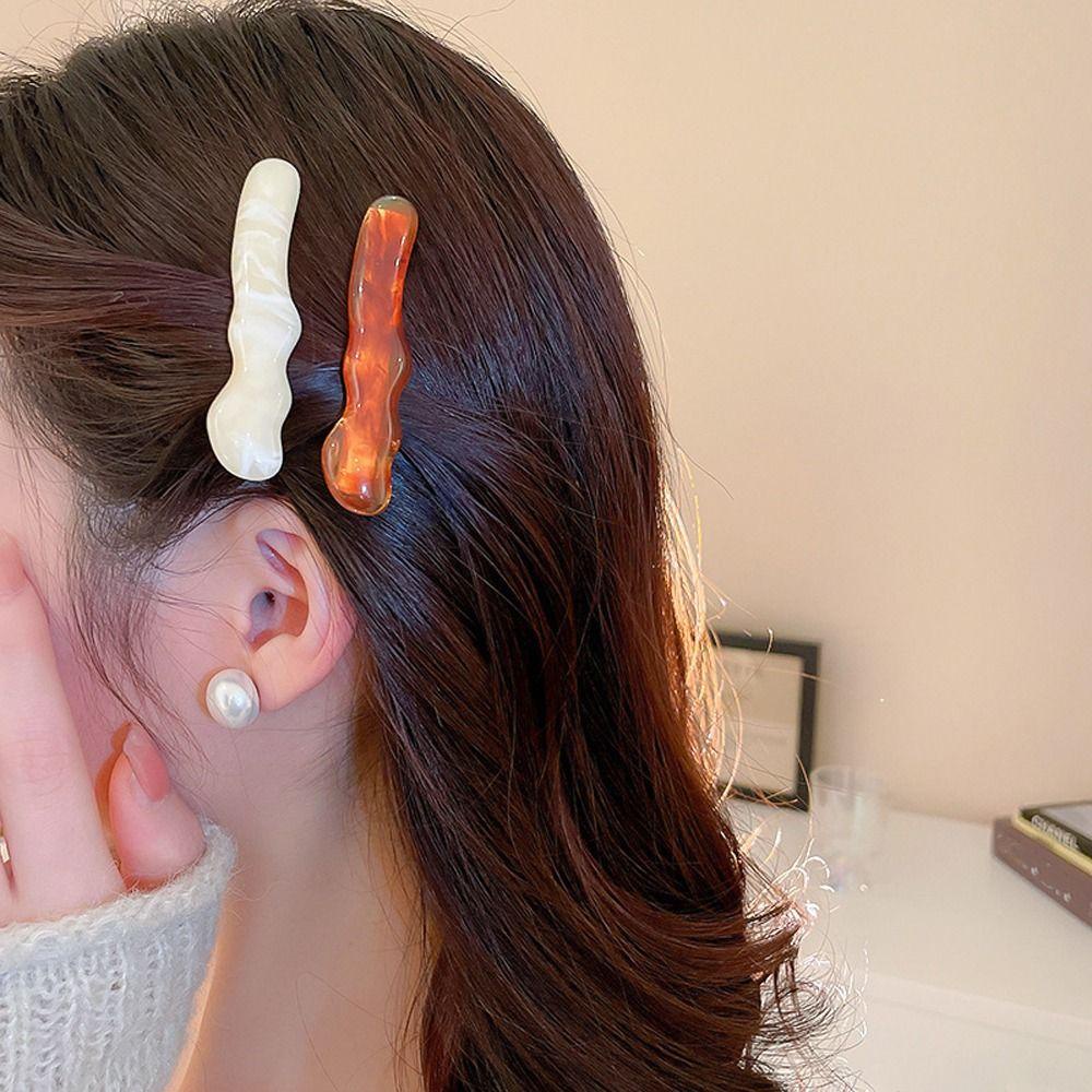 IVORY Kẹp Tóc Nhỏ Họa Tiết Hình Học Phong Cách Hàn Quốc Thanh Lịch Cho Nữ