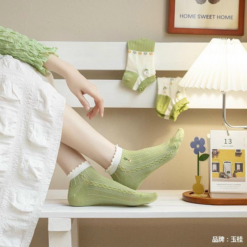 ❤Combo 5 Đôi Tất❤Vớ Chân Nữ Cotton In Hình Kute