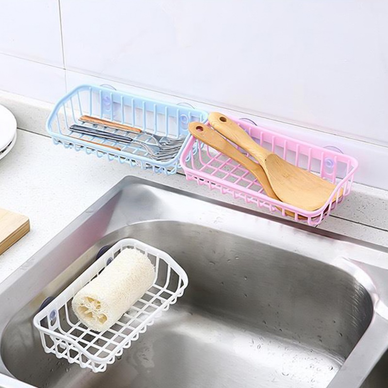 Giá Đỡ Nhựa PP Chất Lượng Cao Có Giác Hút Gắn Bồn Rửa Nhà Bếp / Đựng Mút Rửa Chén