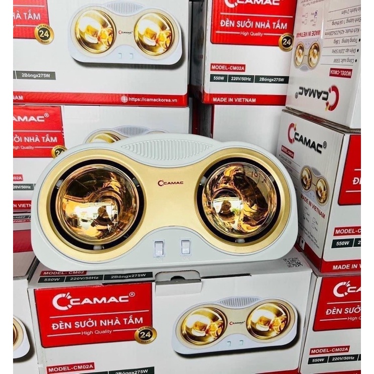 Sưởi Tắm Camac 2-3 Bóng-Làm ấm Nhanh-Không Gây Khô Da-Bảo Hành 24 Tháng