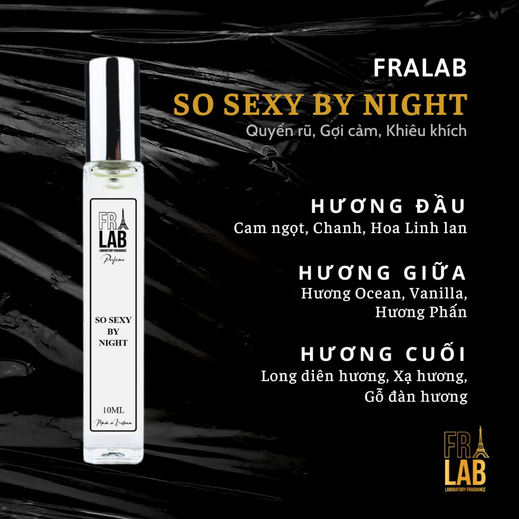 Tinh Dầu Nước Hoa Nữ Fralab So Sexy By Night EDP 10ml, Gợi Cảm, Ngọt Ngào
