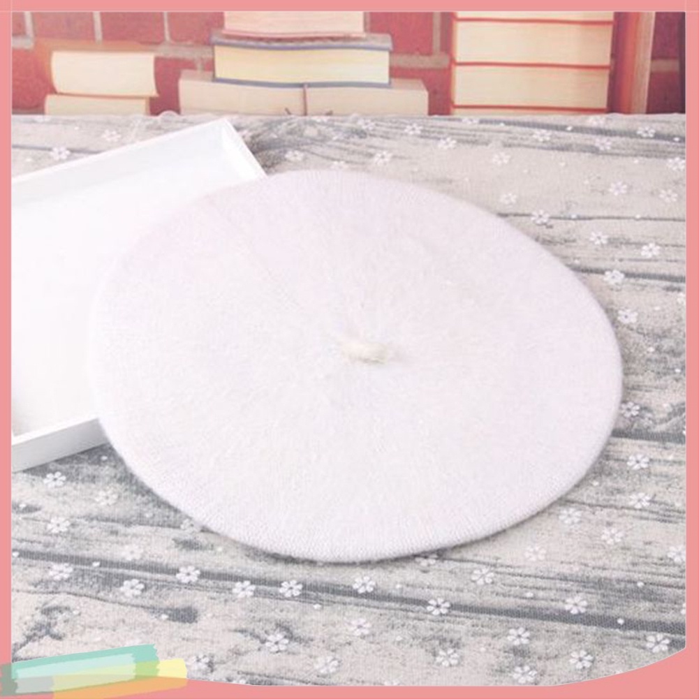 Mũ Beret Chất Liệu Len Màu Trơn Thời Trang Cho Nữ