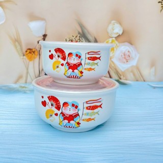 Bộ 2 thố sứ nắp hút chân không