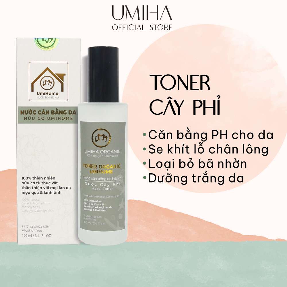 Nước Cân Bằng Da Cây Phỉ Hữu Cơ Umiha 50/100ml| Giúp Làm Sạch Cấp Ẩm Dịu Nhẹ Hiệu Quả