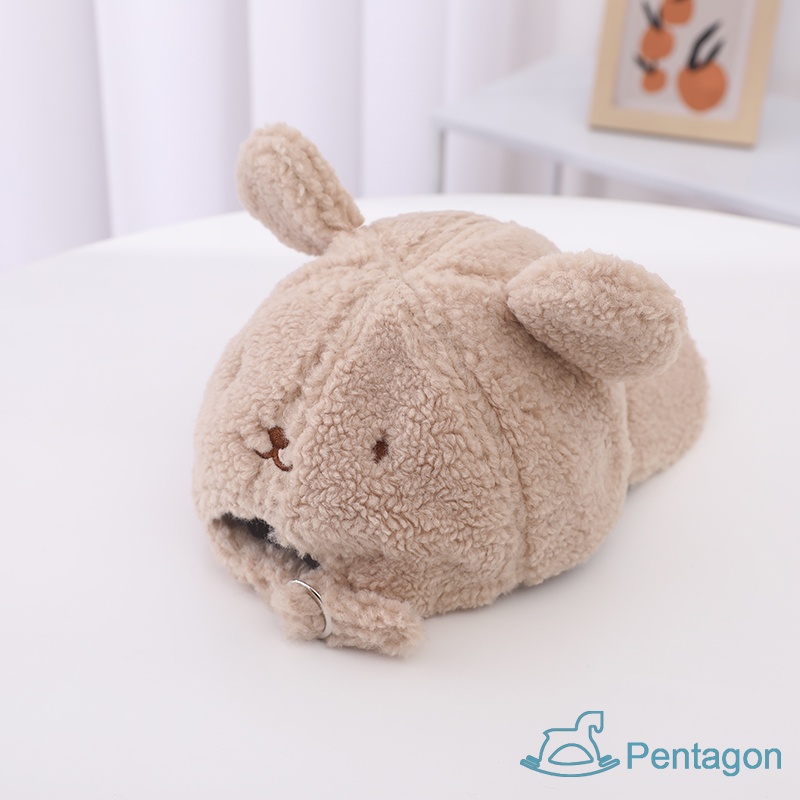 Mũ Dệt Kim Giữ Ấm Thêu Hình Gấu Hoạt Hình Dễ Thương Thời Trang Thu Đông Cho Bé Trai + Gái