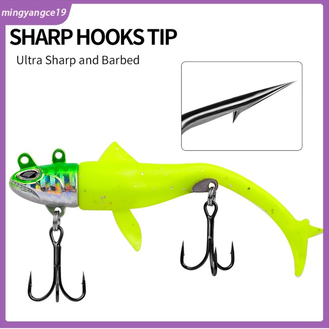 Mồi Câu Cá Giả Hình Chữ T Kèm Móc Câu Dài Mềm Mại Chuyên Dụng