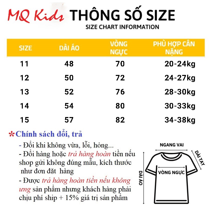 Áo thun bé trai size đại cotton 4 chiều VNXK