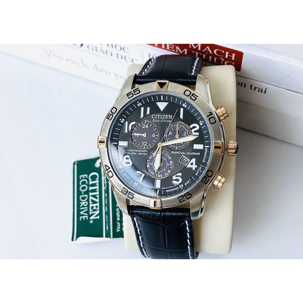 Đồng hồ nam dây da Citizen Eco Drive Perpetual Calendar Chronograph BL5476-00E