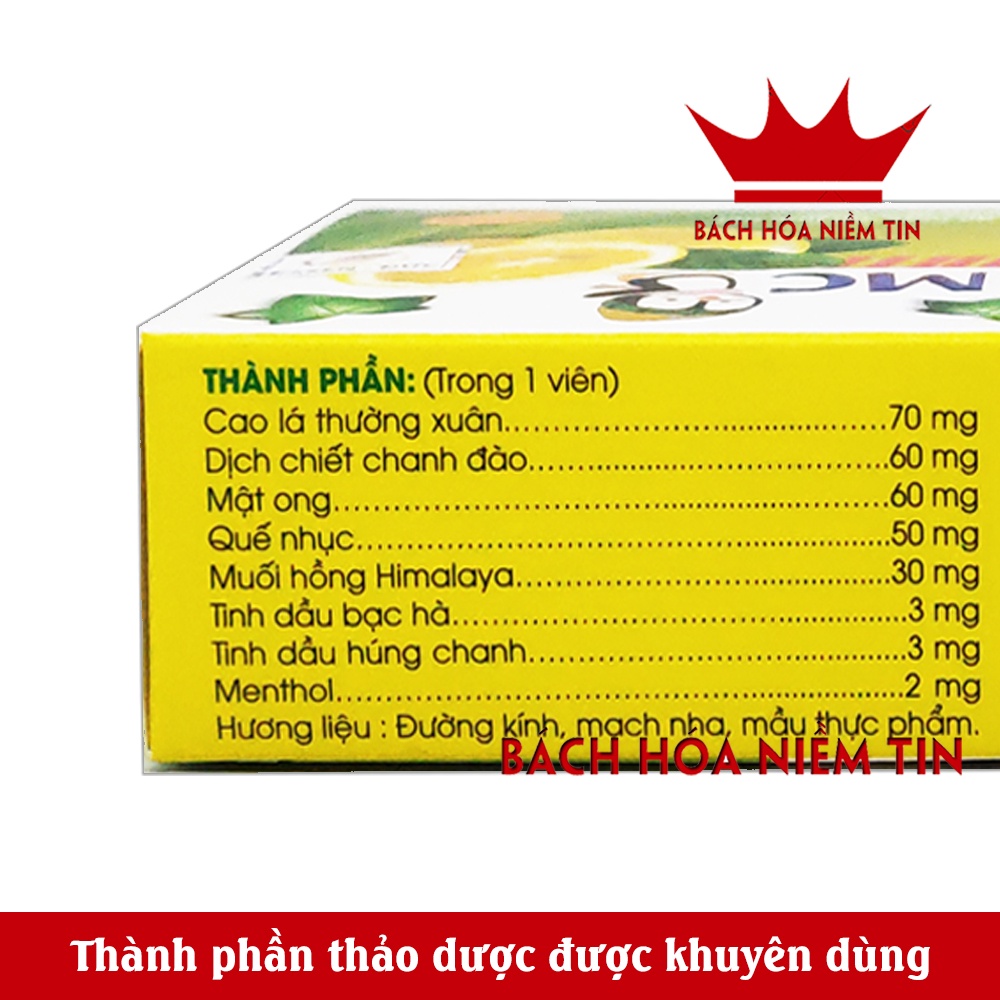 Viên ngậm ho An Khiết Thanh Bezout MC - Cao lá thường xuân - giúp giảm ho, mát họng, hóa đờm hiệu quả - Hộp 16 viên