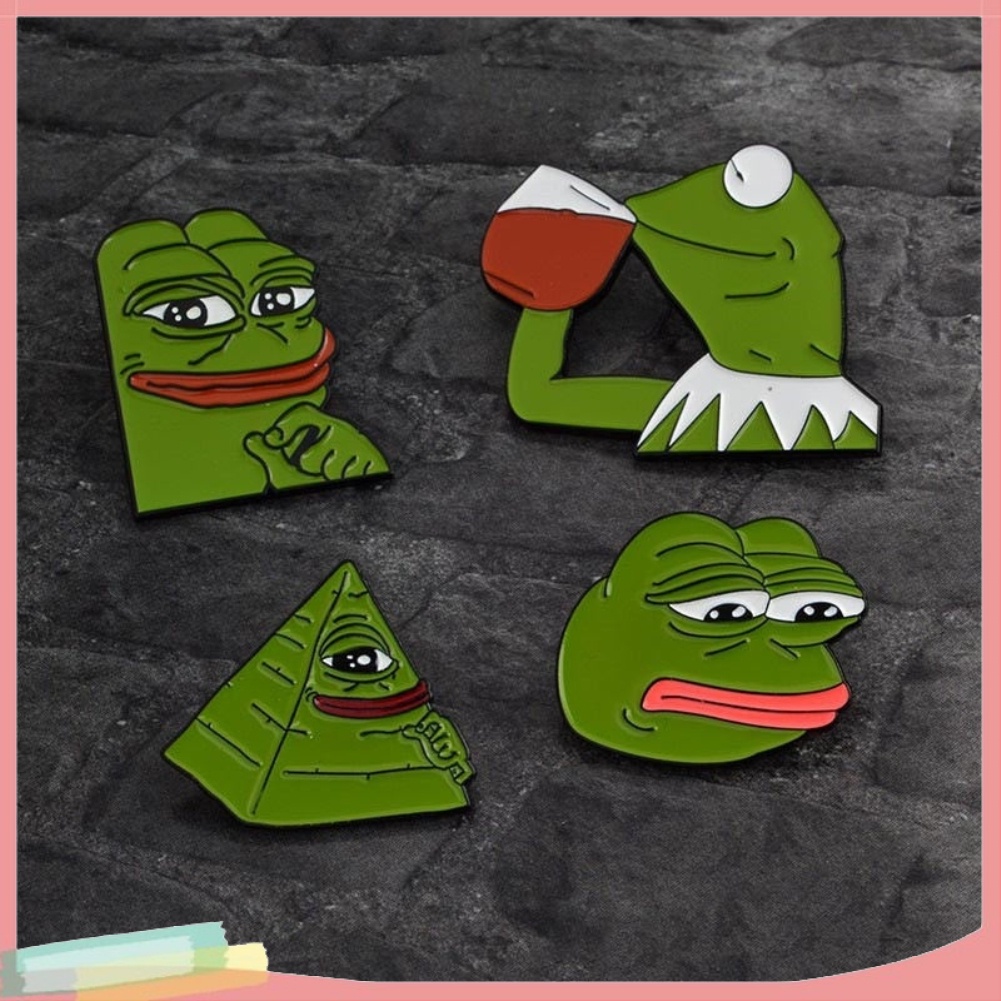 Huy hiệu cài áo họa tiết ếch hoạt hình pepe the Frog
