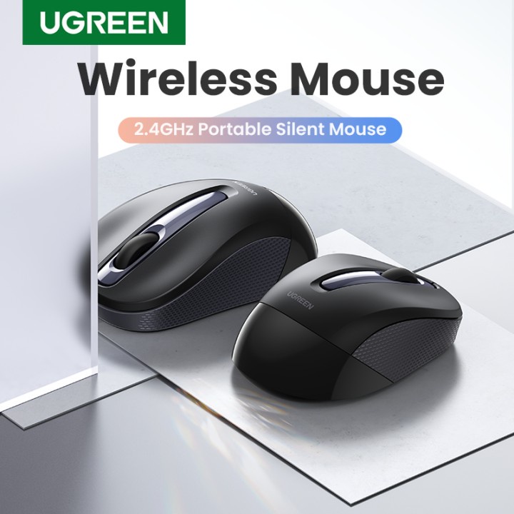 Chuột Không dây Ugreen 90371 MU003 ( 2400DPI 2.4G Loại Silent, Có kèm PIN AA Xịn ) Chính Hãng