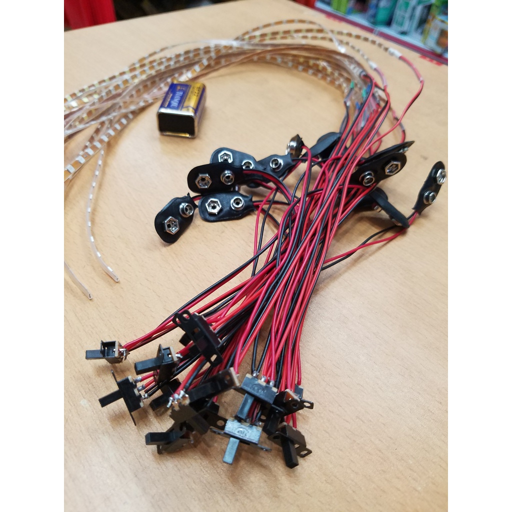 Xuongpinoto.vn  Đèn led nhiều màu sắc kèm đế pin 9v và công tắc dùng để trang trí và chế tạo,hàng mới 100%