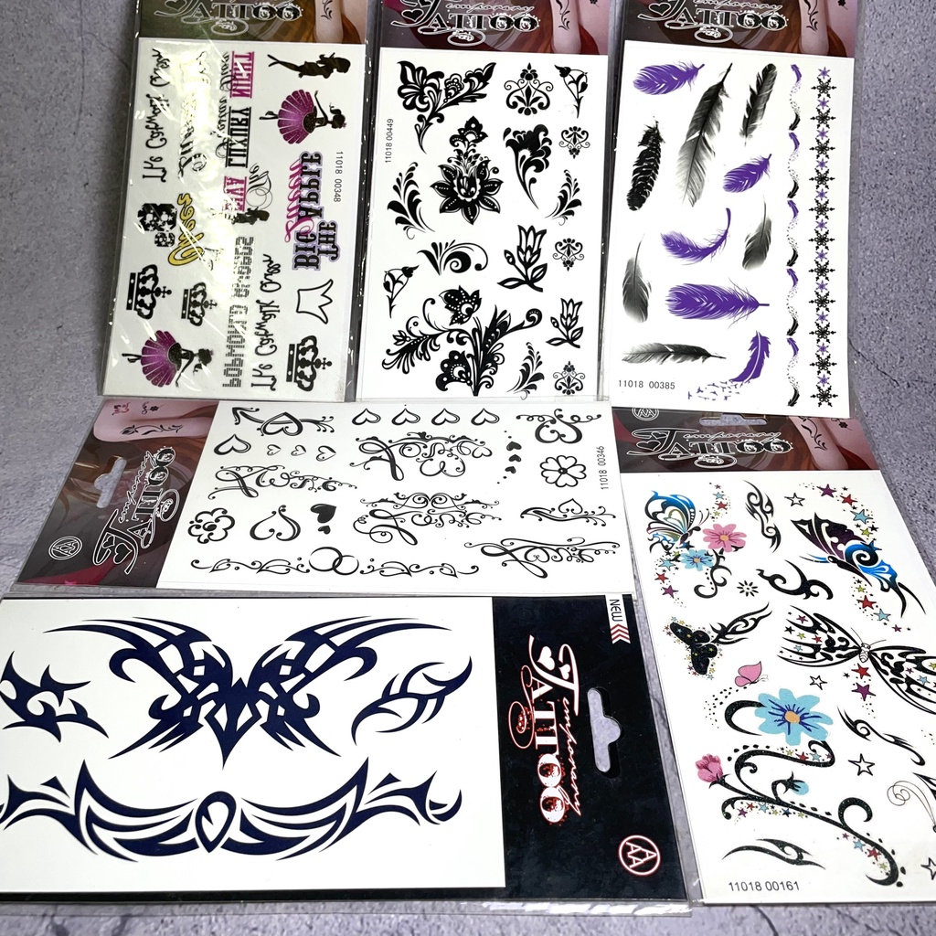 Tờ hình xăm dán tạm thời chống nước phong cách đơn giản ngẫu nhiên trang trí nghệ thuật