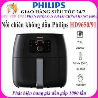 Nồi chiên không dầu philips hd9650/91 7.3 lít - hàng chính hãng - nguyên seal