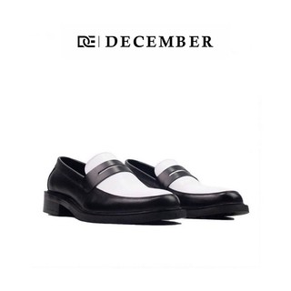 Giày lười december penny loafer black white - lf02