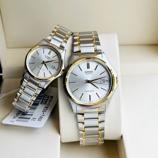 Đồng hồ đôi nam nữ dây thép Casio Quartz MTP-1183G