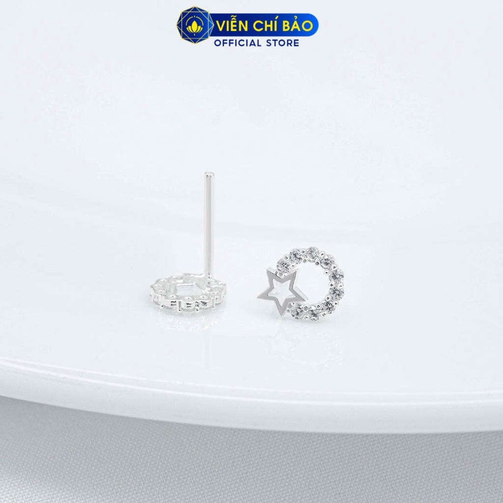 Khuyên tai bạc nữ sao đá chất liệu bạc 925 thời trang phụ kiện trang sức nữ Viễn Chí Bảo E094