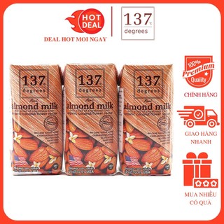 Sữa Hạt Hạnh Nhân Nguyên Chất 137 Degrees 180ML (Lốc 3 Hộp)