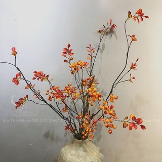 Dã Mai Diệp - Mô Phỏng Bách Tháp Săc Thu- Cành Lá Decor - Chất Liệu Cao Cấp