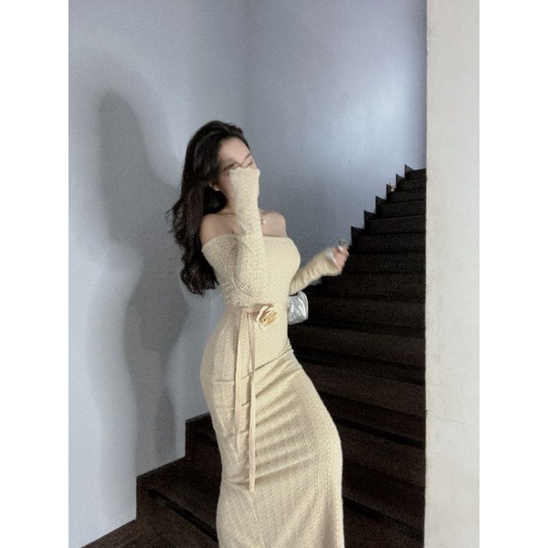 Đầm len bệt vai Cocobebe