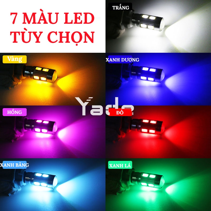 Đèn LED T10 Xi Nhan, Đèn Demi 10 SMD 5630 Bi Cầu Nâng Cấp Smart IC Dùng Cho Ô Tô Xe Máy VERSION 3