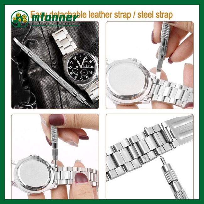 Bộ 5 Linh Kiện Điện Tử Mfonner 45 45#Tua Vít Hai Đầu Bằng Thép Dùng Sửa Chữa Đồng Hồ Đeo Tay