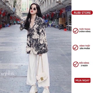 A01 - Áo sơ mi nữ Lep Store áo sơ mi loang dài tay dáng rộng chất satin mềm mát