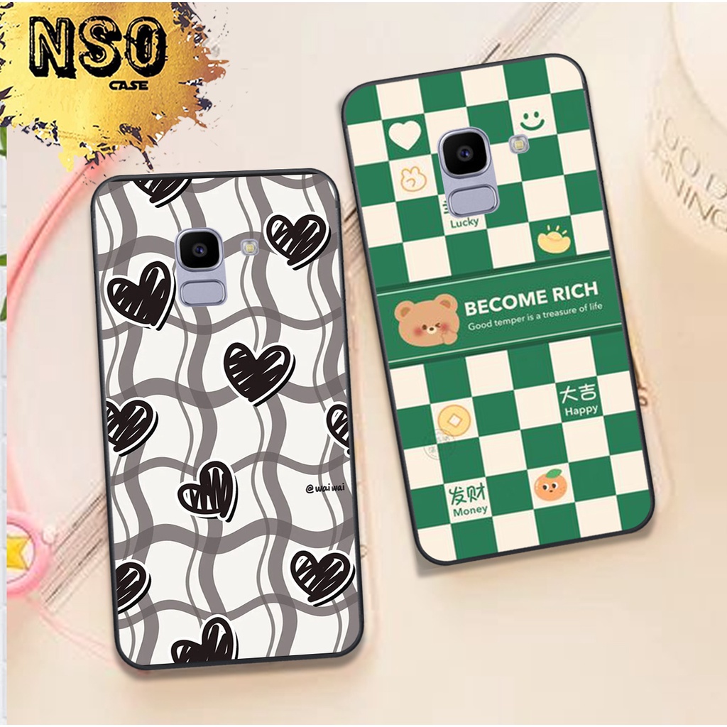 Ốp Samsung J4 / J6 PLUS / J6 in hình họa tiết Ca Rô Kẻ trái tim đẹp dễ thương Hot Trend 2023
