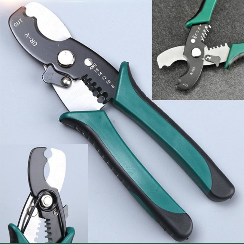 kìm cắt cáp+tuốt dây điện đa năng cao cấp