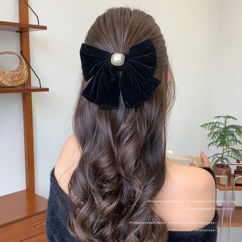 Kẹp Tóc Hình Nơ Bằng Nhung Dễ Thương Xinh Xắn Thời Trang 2023