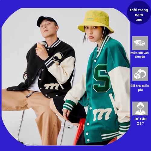 Áo Bomber Thêu chữ S chất liệu Nỉ Bông cotong cực dễ phối đồ, Áo Khoác Unisex Nam Nữ