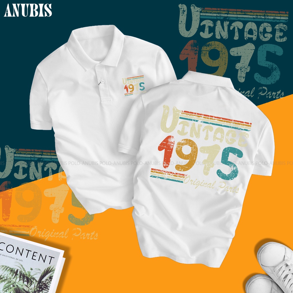 Áo Polo Vintage 1975 - vải cao cấp unisex nam nữ tay lỡ Anubis polo