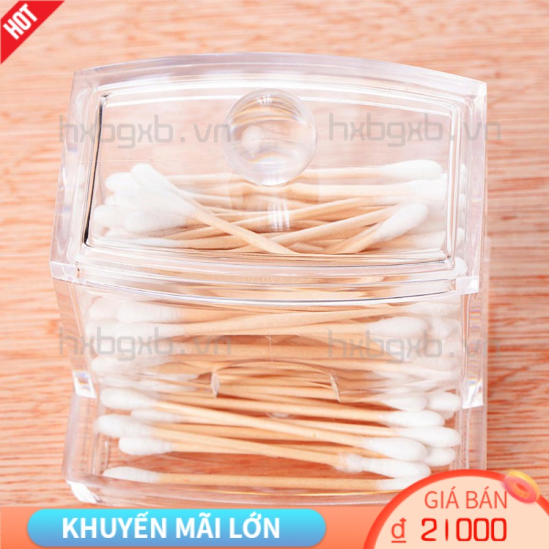 Hộp Đựng Tăm Bông Dạng Q-Tips Trong Suốt