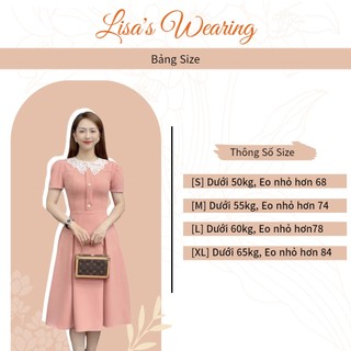 Đầm trơn chiết eo dáng xoè phối cổ nơ phù hợp công sở, dự tiệc, dạo phố,..
