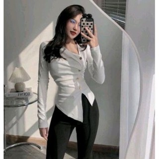 ÁO PHỐI NÚT LỆCH TÀ CHÉO LTPN3