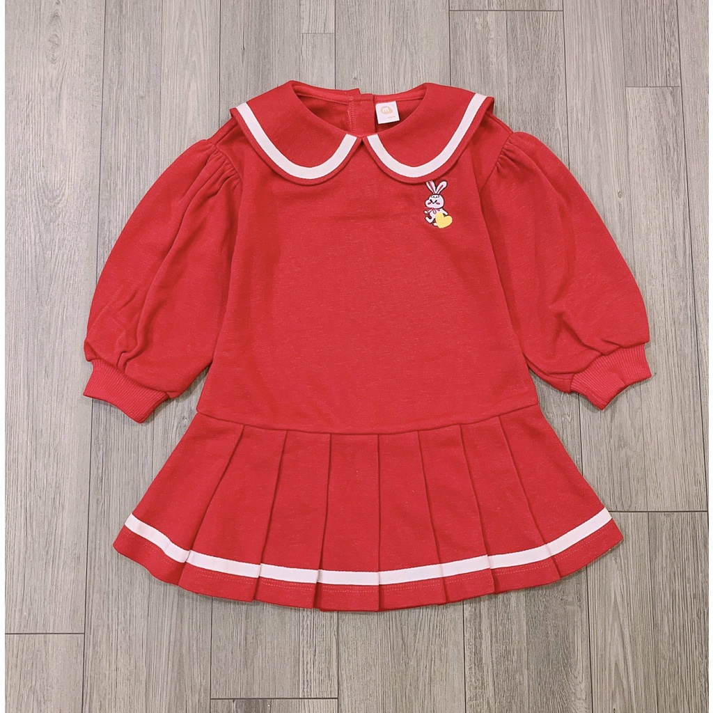 Váy nỉ da cá thêu hình thỏ cho bé gái VMI006