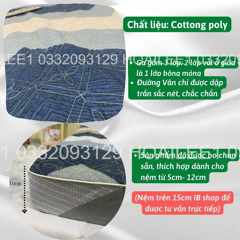 (Set 5 món)Bộ chăn ga gối trần bông vỏ gối trần bông 5 món trải giường đủ kích thước 1m6 1m8 2m2