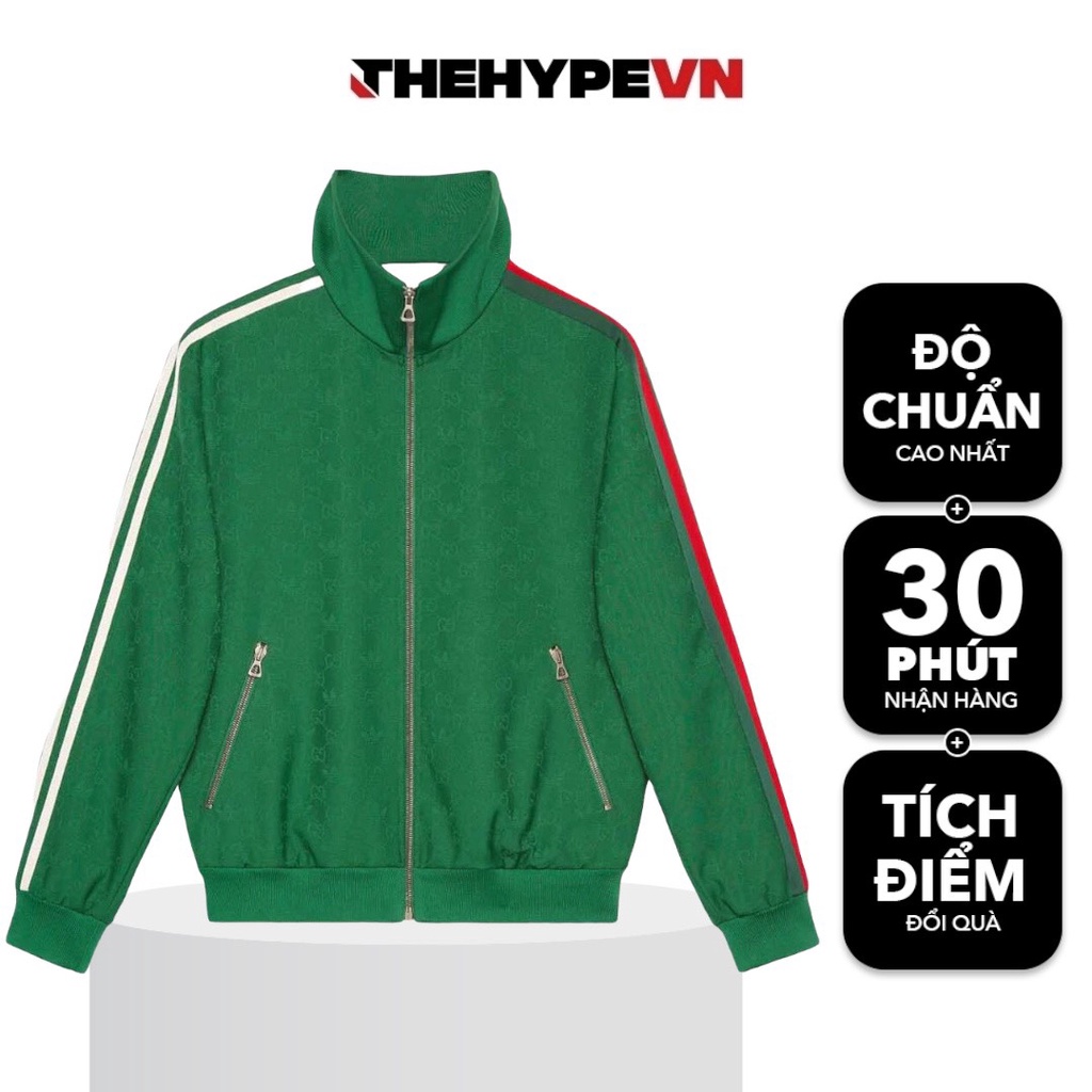 GC JACKET - Áo khoác GC x adi.das GG Trefoil Jacquard Jacket (Xanh) [Mirror Quality]
