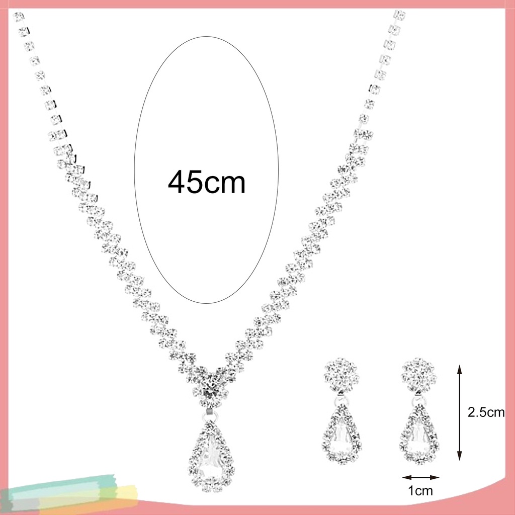 Set Khuyên Tai Và Vòng Cổ HM Bộ Dây Chuyền Đính Đá Phụ Kiện Thời Trang Kèm Hộp Cao Cấp