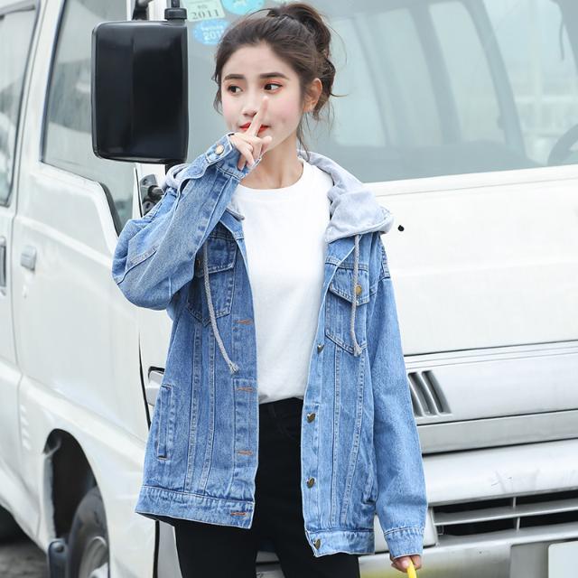 Áo Khoác Denim Có Mũ Trùm Cỡ Lớn Yang Mi 2023 Cho Cặp Đôi