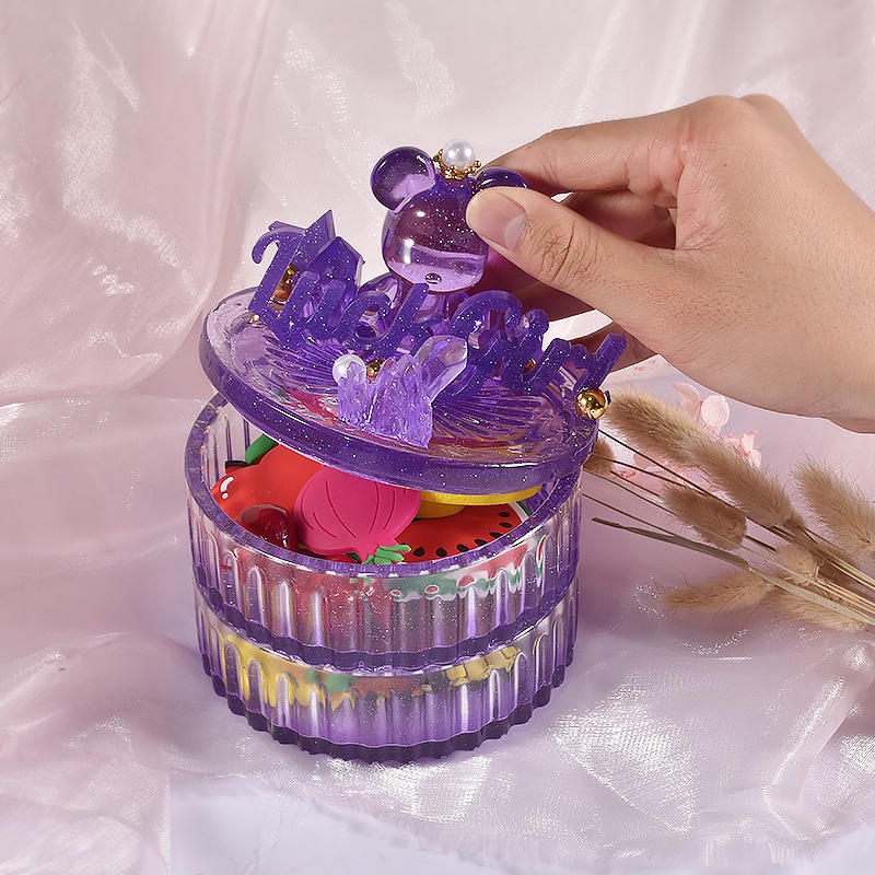 Khuôn Silica Gel Hình Tròn Họa Tiết Kẻ Sọc Nhiều Tầng Dùng Làm Hộp Đựng Đồ DIY